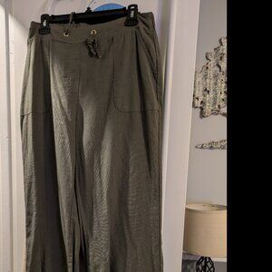Straight leg linen pants